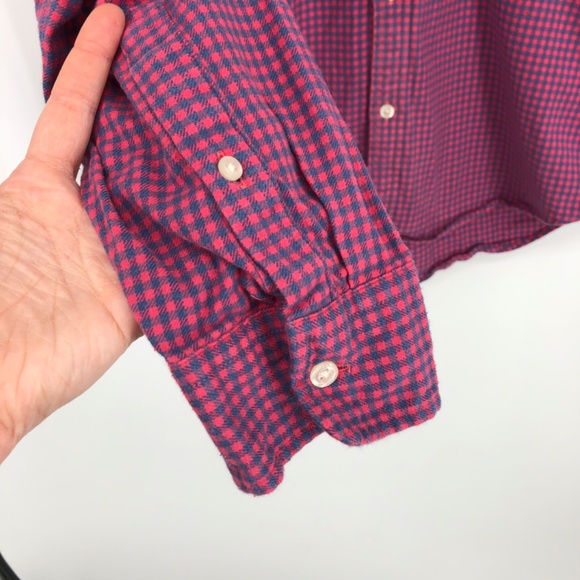 Vineyard Vines Mens Slim Fit Tucker Shirt Size Large Gingham Pink Button Front - Picture 4 of 12